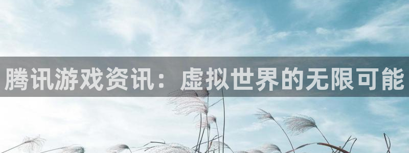 鼎点娱乐怎么注册：腾讯游戏资讯：虚拟世界的无限可能